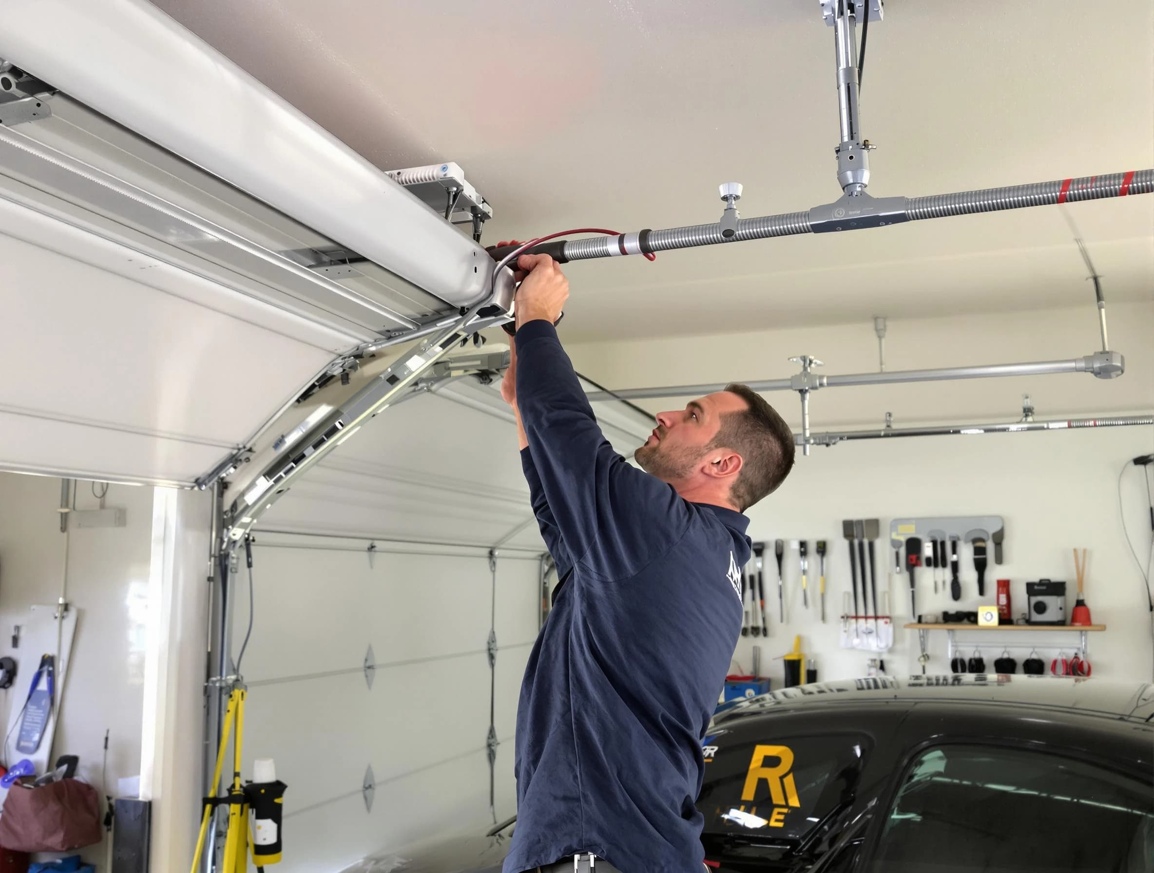Edgewood Garage Door Repair technician performing garage door cable repair in Edgewood