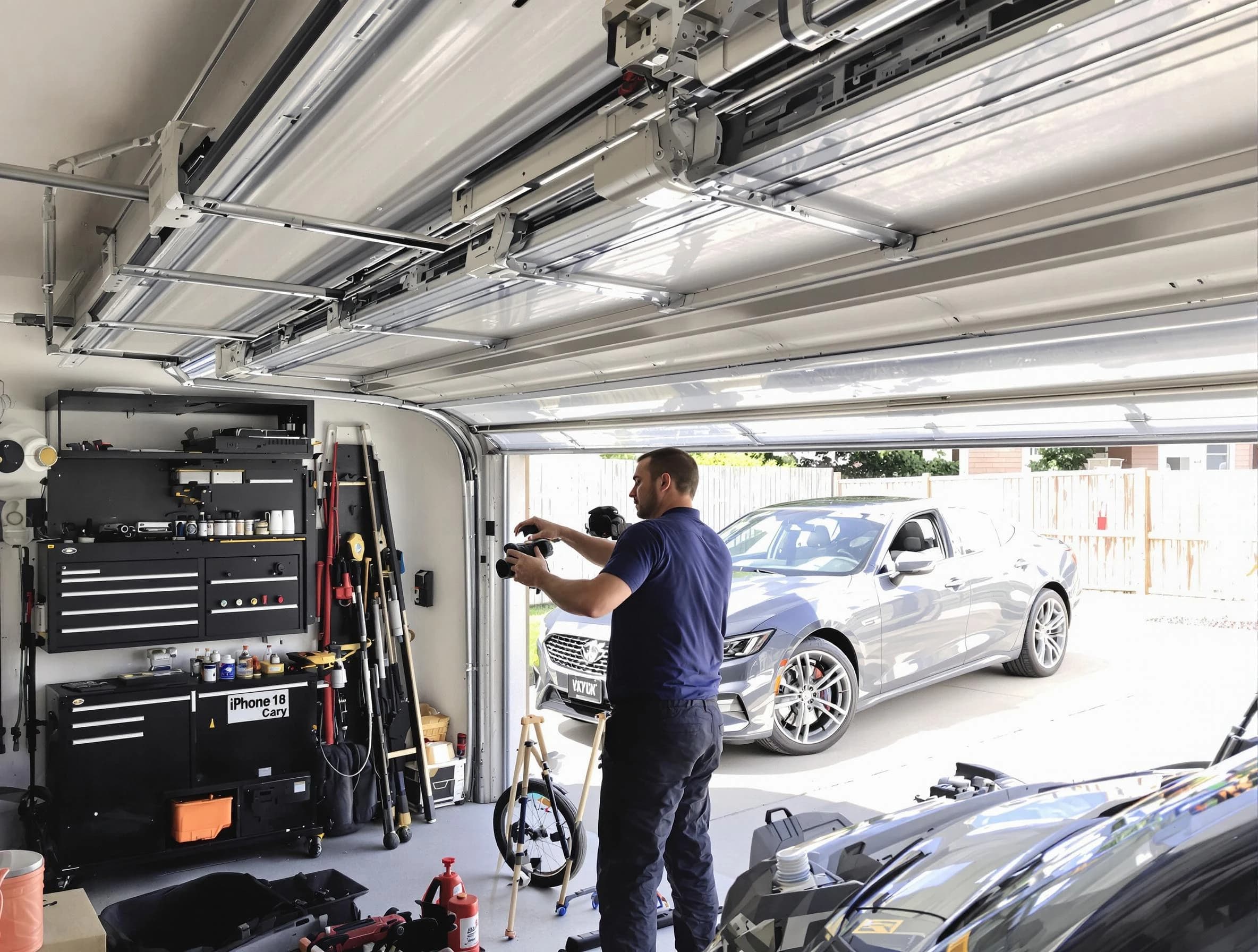 Edgewood Garage Door Repair technician fixing noisy garage door in Edgewood