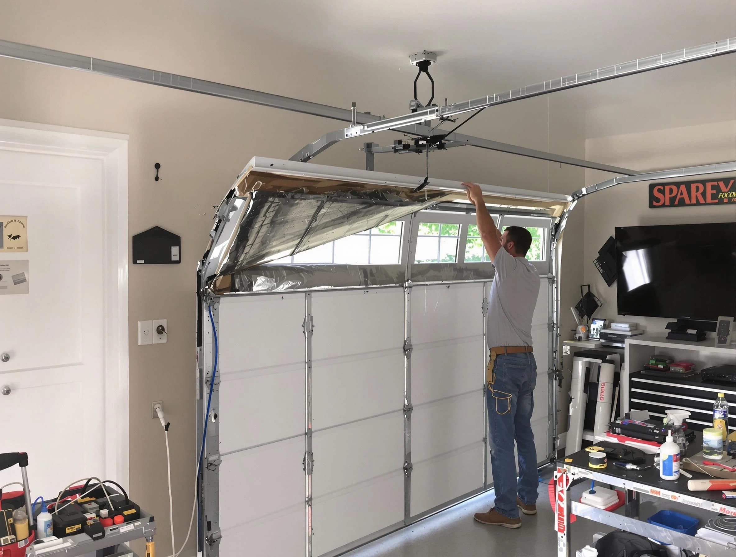 Garage door section replacement by Edgewood Garage Door Repair in Edgewood