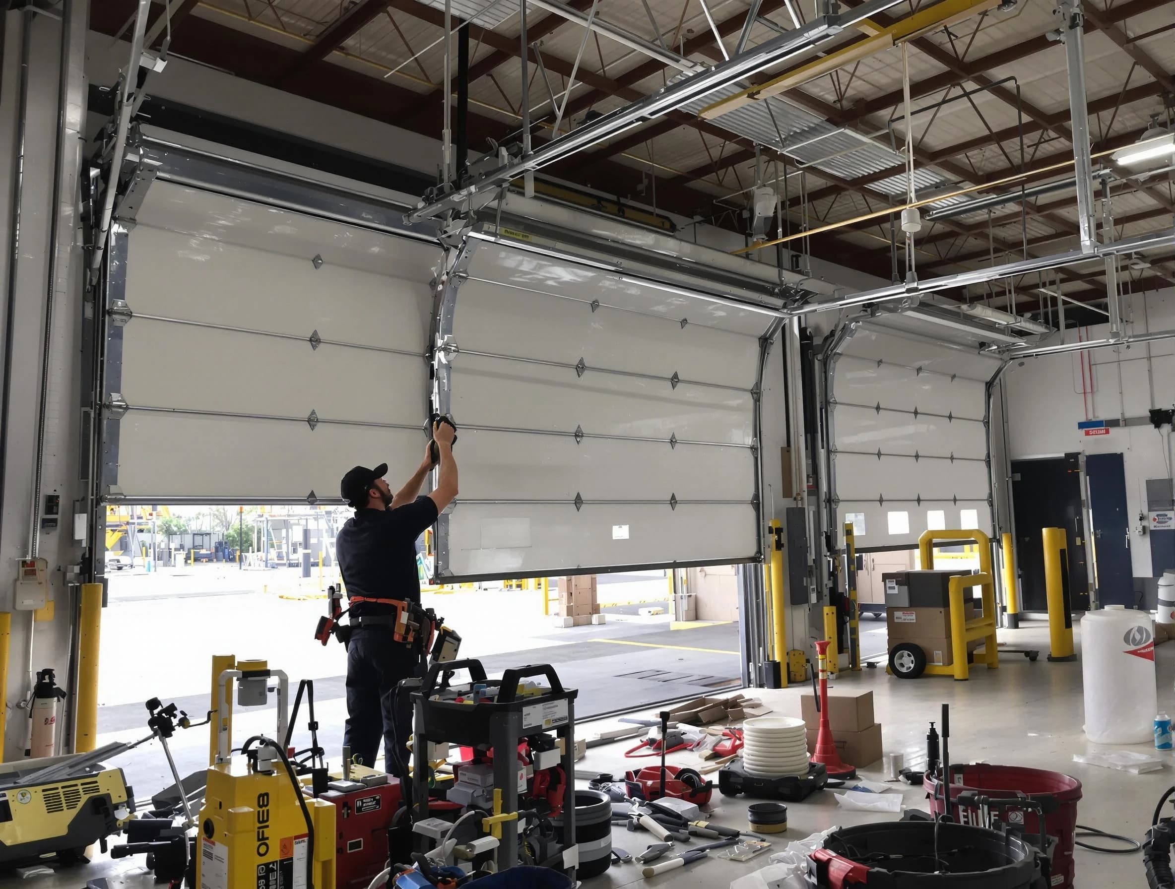 Edgewood Garage Door Repair technician performing commercial garage door repair in Edgewood