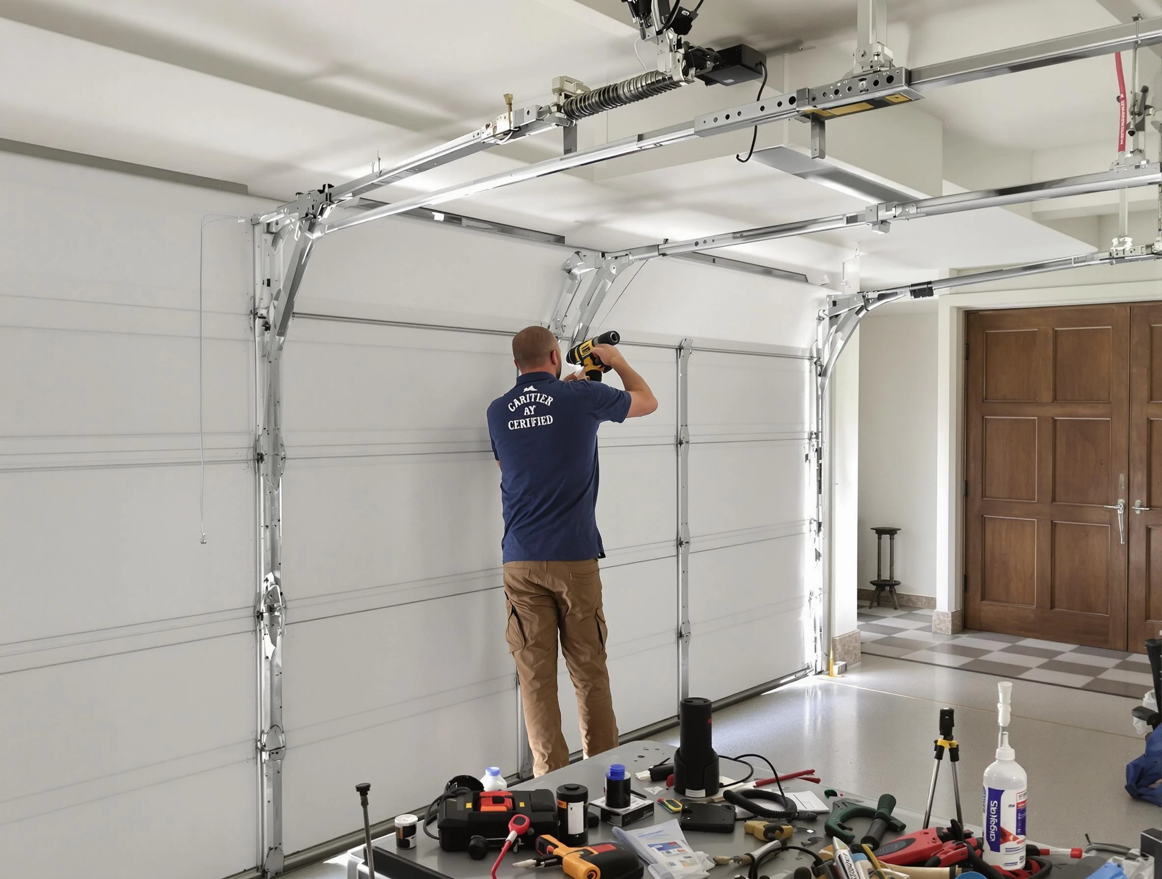 Edgewood Garage Door Repair certified technician performing precision garage door repair in Edgewood