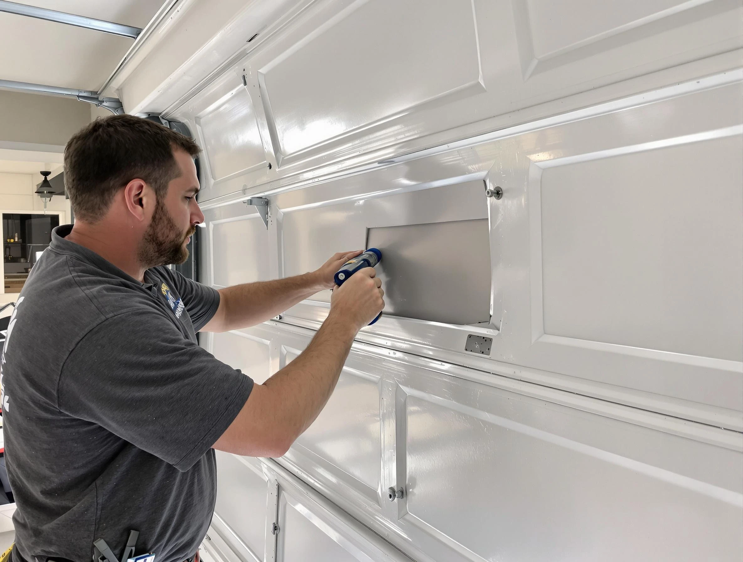 Garage door panel repair by Edgewood Garage Door Repair in Edgewood