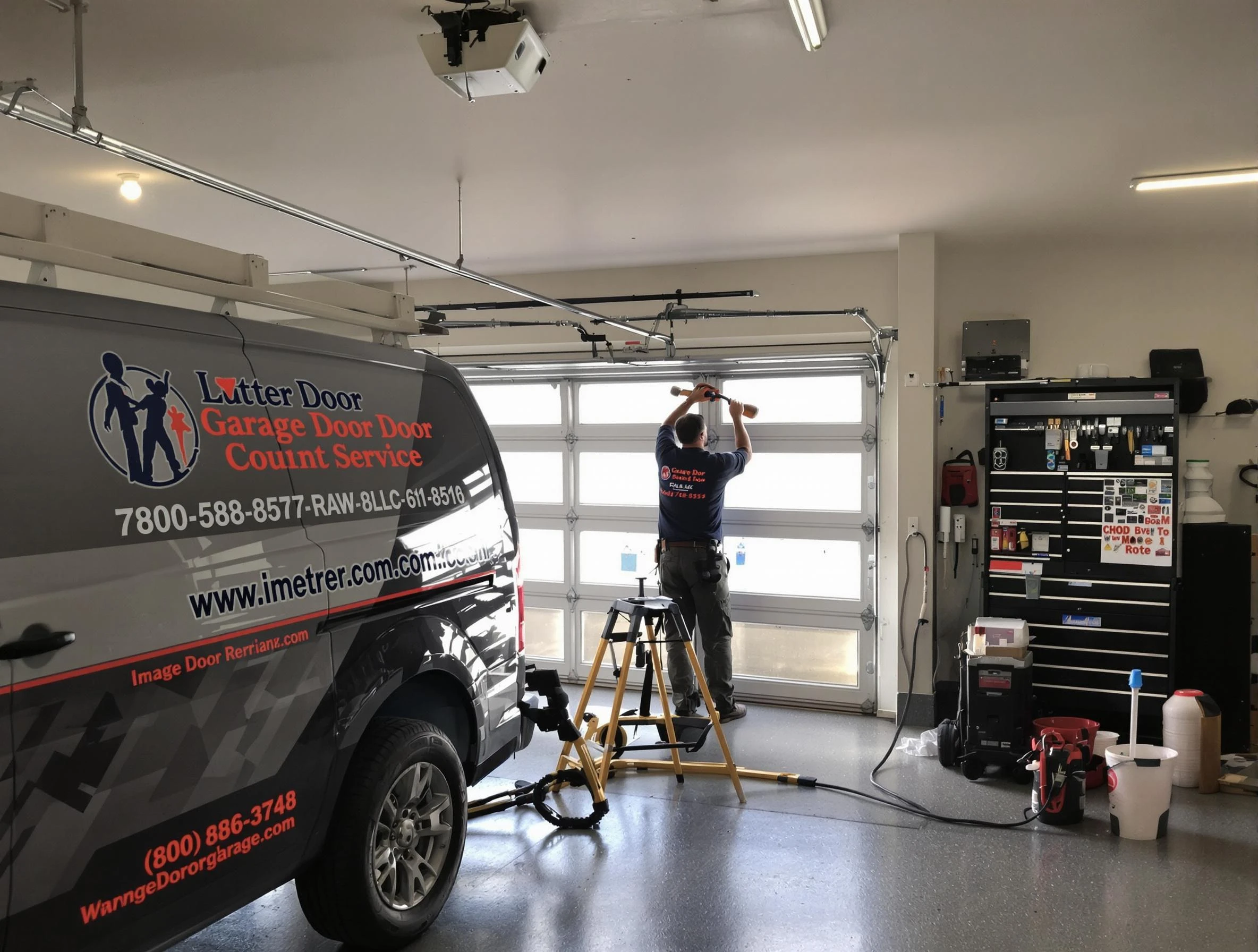 Edgewood Garage Door Repair team performing same-day garage door repair in Edgewood